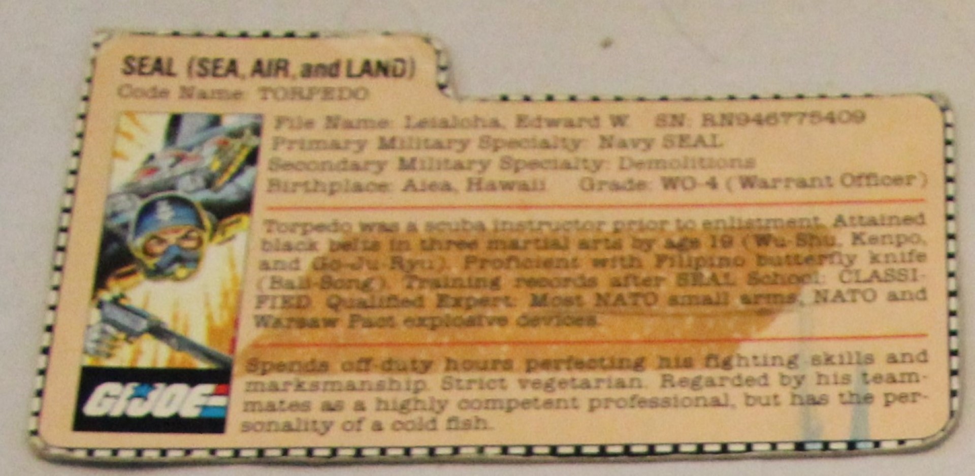1983 torpedo file card
