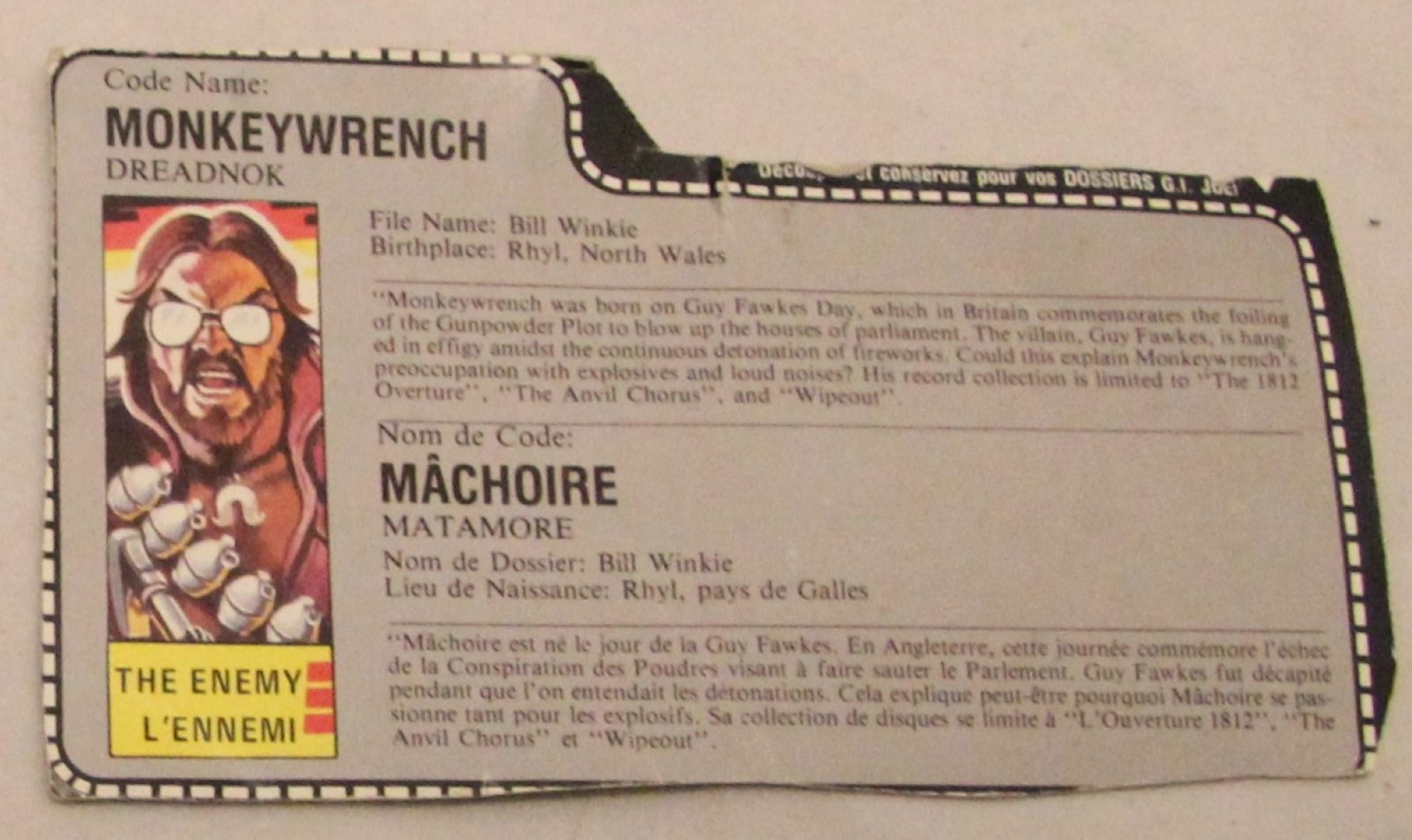 1986 Monkeywrench file card