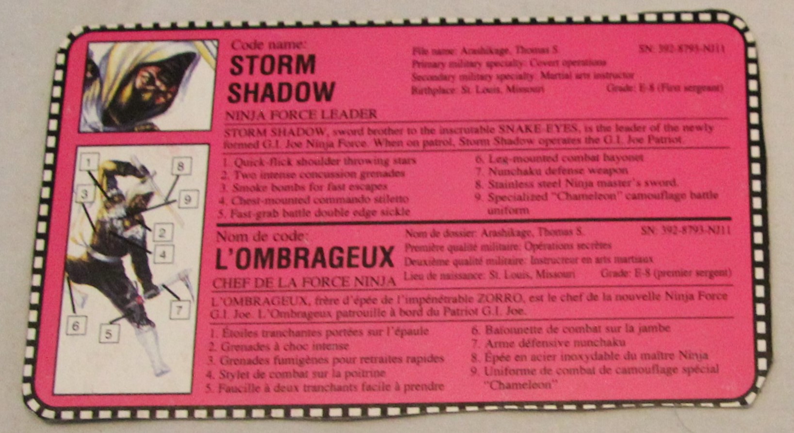 1992 stormshadow file card