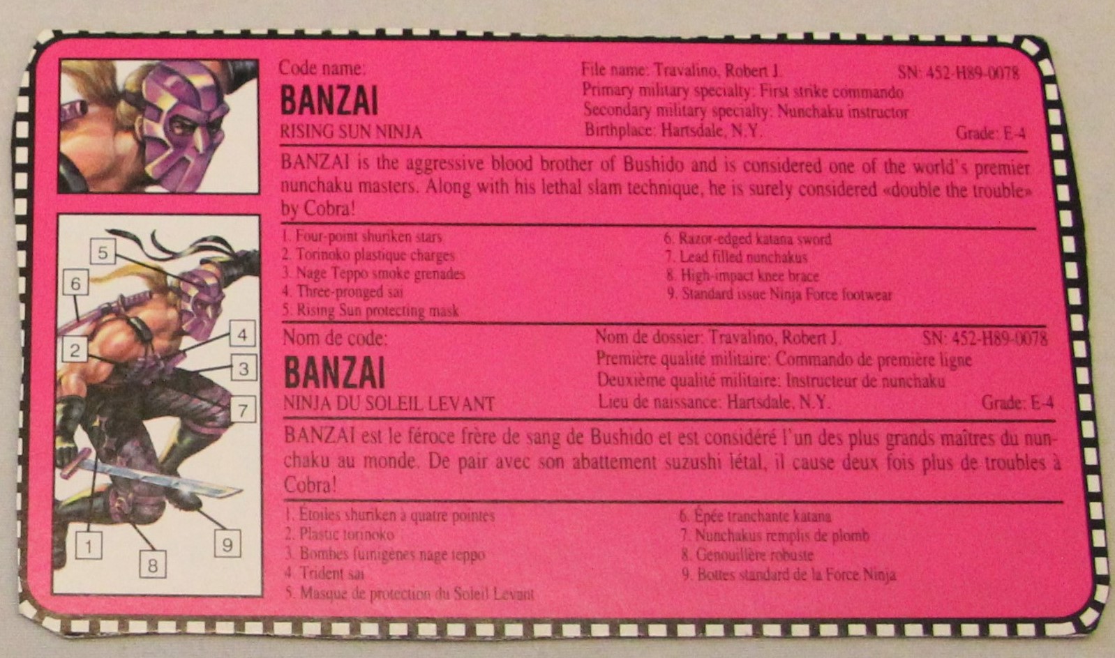 1993 banzi file card