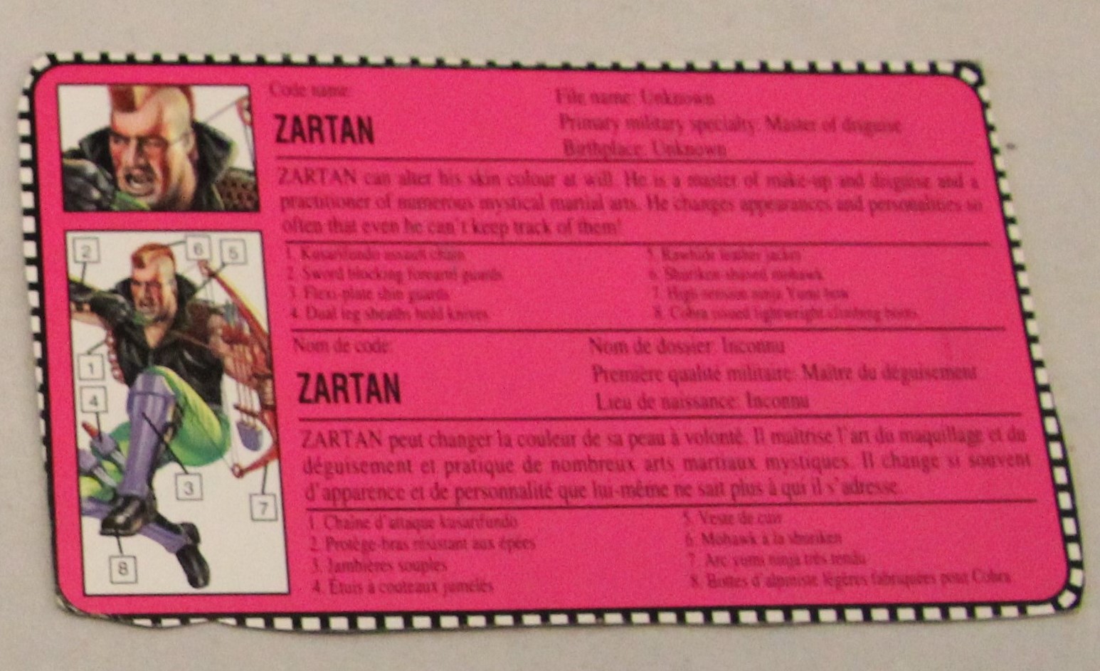 1993 zartan file card